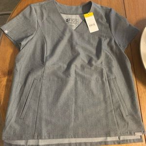 Figs Scrub Top Graphite Small Torbeck